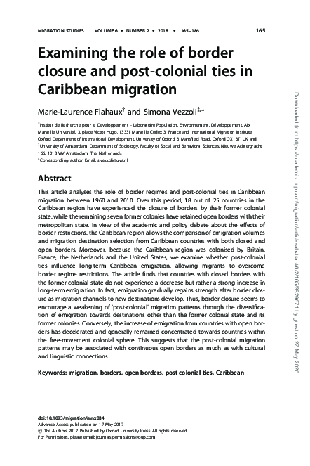 (PDF) Examining the role of border closure and post-colonial ties in ...