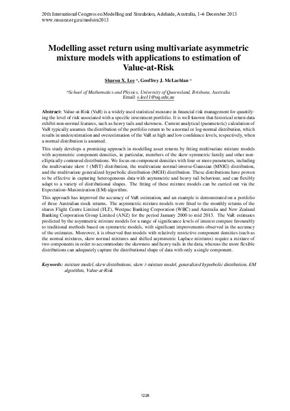 (PDF) Modelling asset return using multivariate asymmetric mixture ...