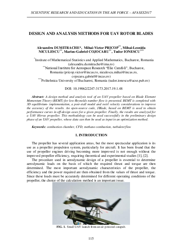 (PDF) Design and Analysis Methods for Uav Rotor Blades