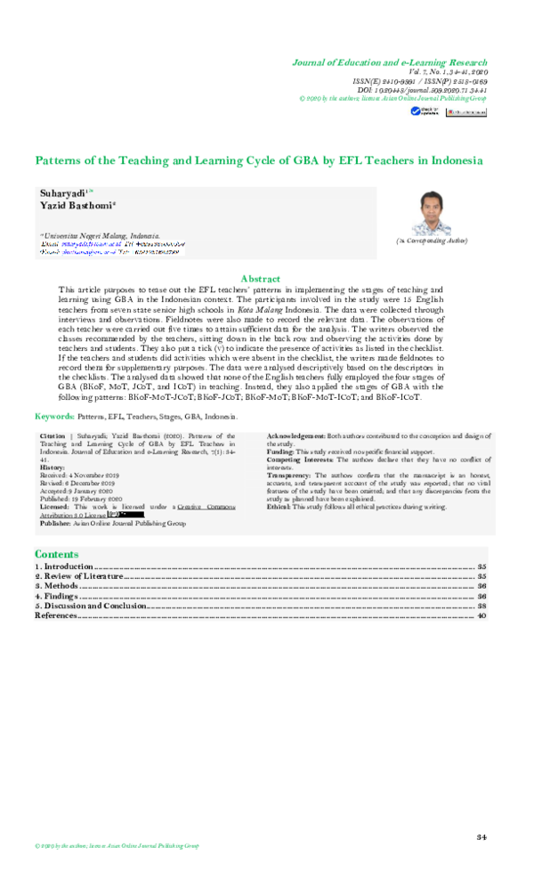 (PDF) Patterns of the Teaching and Learning Cycle of GBA by EFL ...