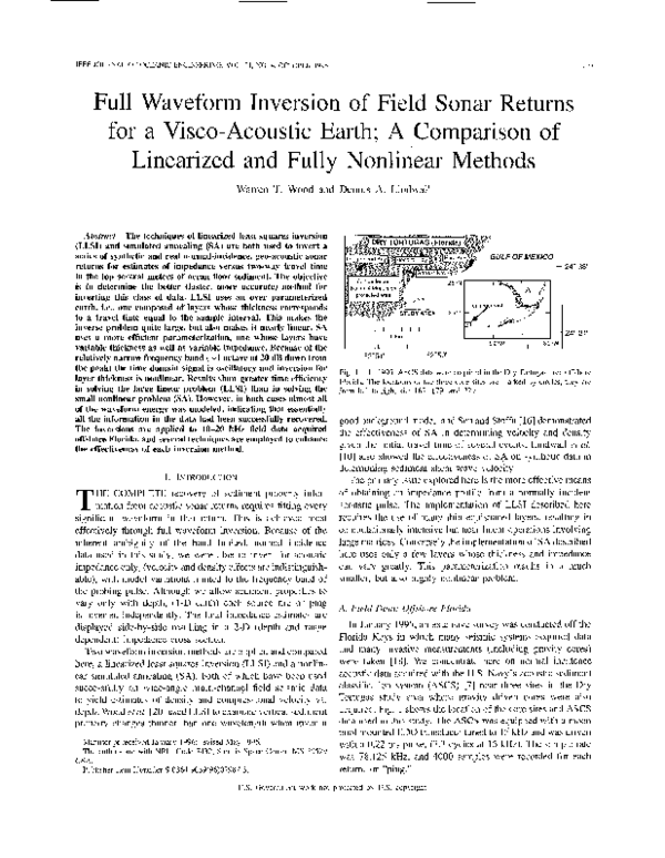 (PDF) Full waveform inversion of field sonar returns for a visco ...