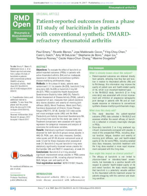 (PDF) Patient-reported outcomes from a phase III study of baricitinib ...