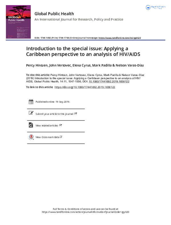(PDF) Introduction to the special issue: Applying a Caribbean ...
