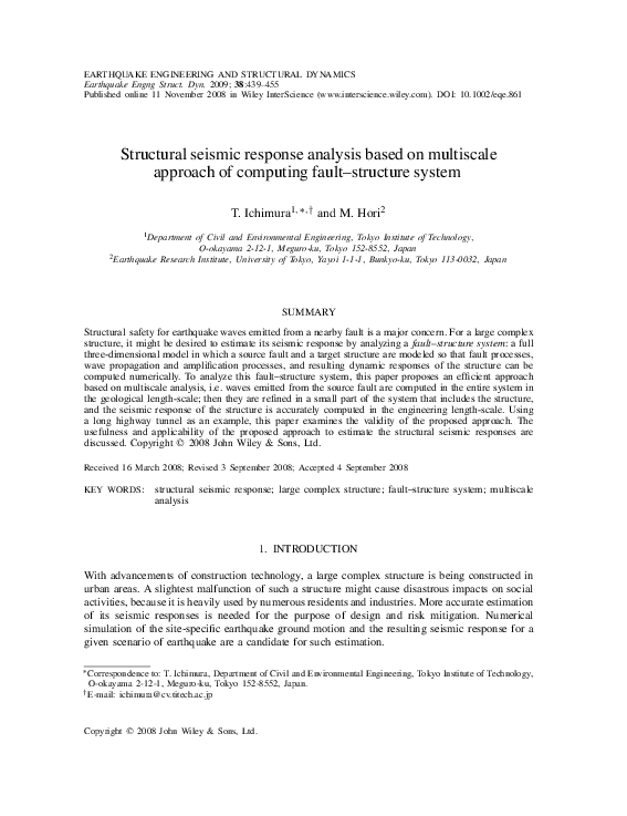 (PDF) Structural seismic response analysis based on multiscale approach ...