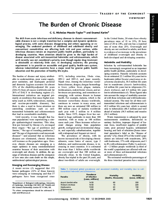 (PDF) The Burden of Chronic Disease