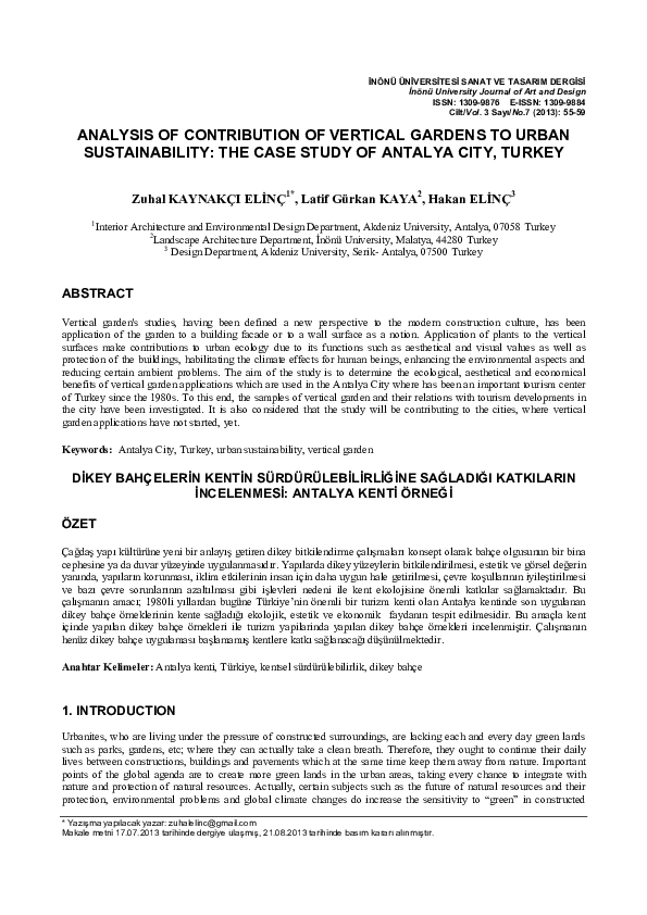 (PDF) Analysis of Contribution of Vertical Gardens to Urban ...