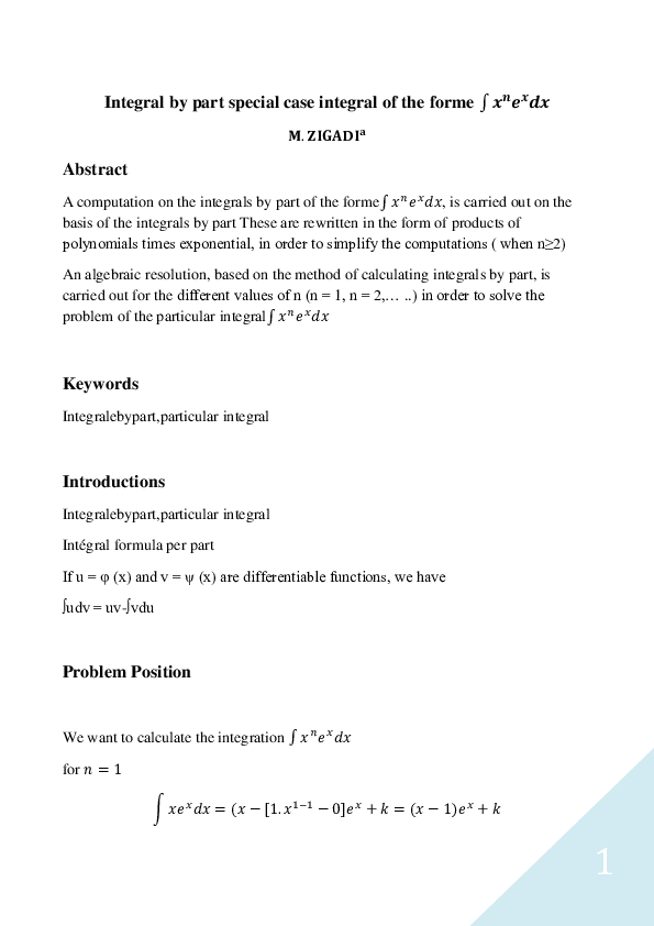 (PDF) Integral special