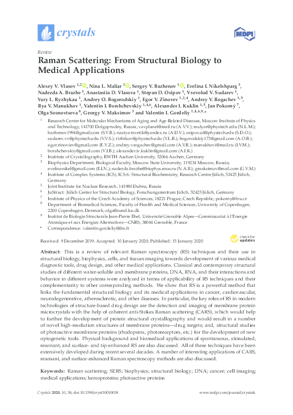 (PDF) Raman Scattering: From Structural Biology to Medical Applications