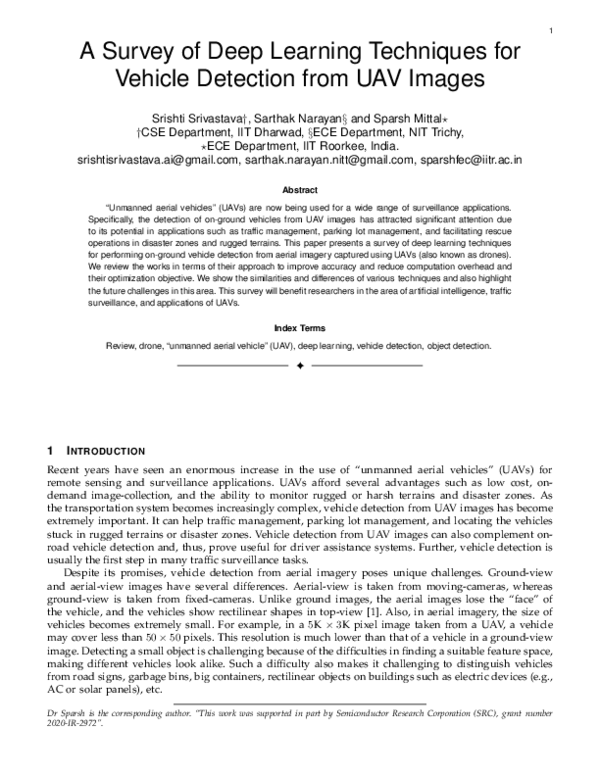 (PDF) A Survey of Deep Learning Techniques for Vehicle Detection from ...