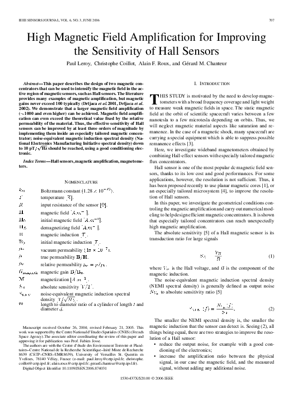 (PDF) High magnetic field amplification for improving the sensitivity ...