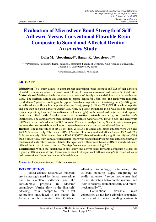 (PDF) Evaluation of Microshear Bond Strength of Self- Adhesive Versus ...