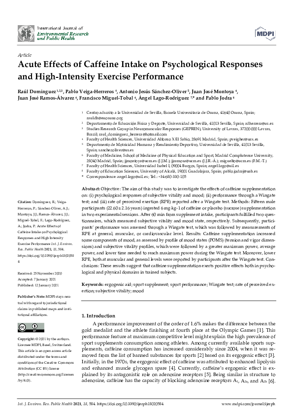 (PDF) Acute Effects of Caffeine Intake on Psychological Responses and ...