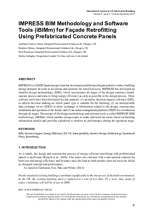 (PDF) IMPRESS BIM Methodology and Software Tools (iBIMm) for Façade ...