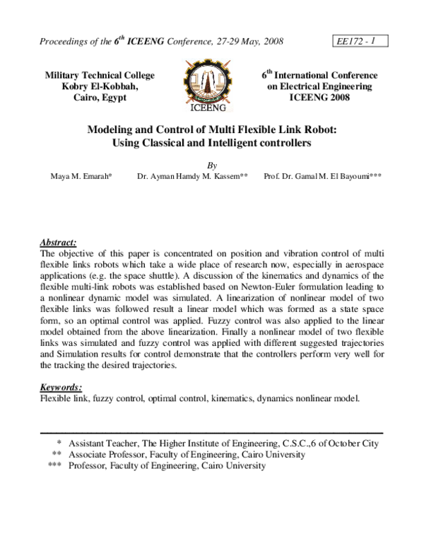 (PDF) Modeling and Control of Multi Flexible Link Robot: Using ...