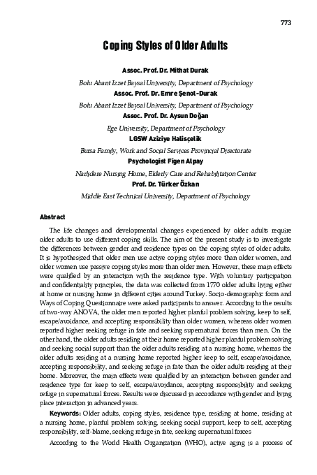 (PDF) Coping Styles of Older Adults