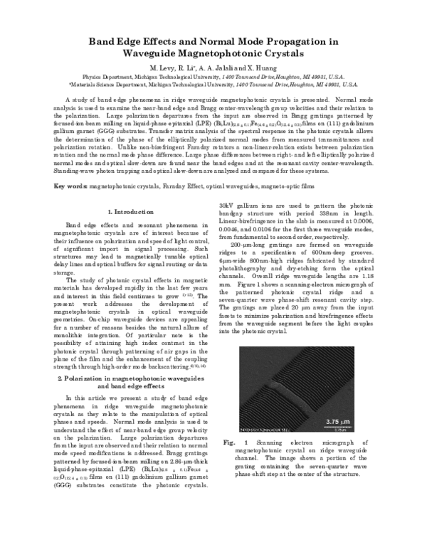 (PDF) Band Edge Effects and Normal Mode Propagation in Waveguide ...