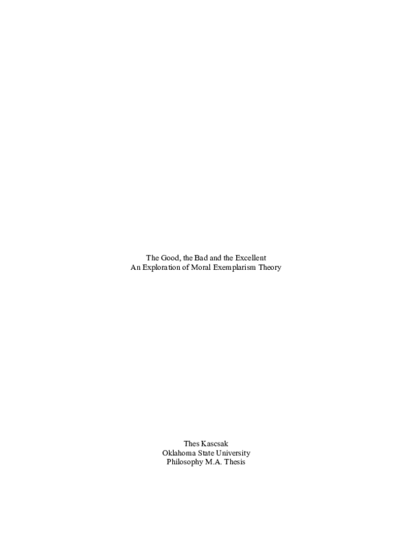(PDF) The Good, the Bad and the Excellent An Exploration of Moral ...