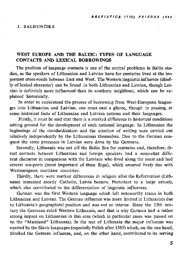 (PDF) West Europe and the Baltic: Types of language contacts and ...