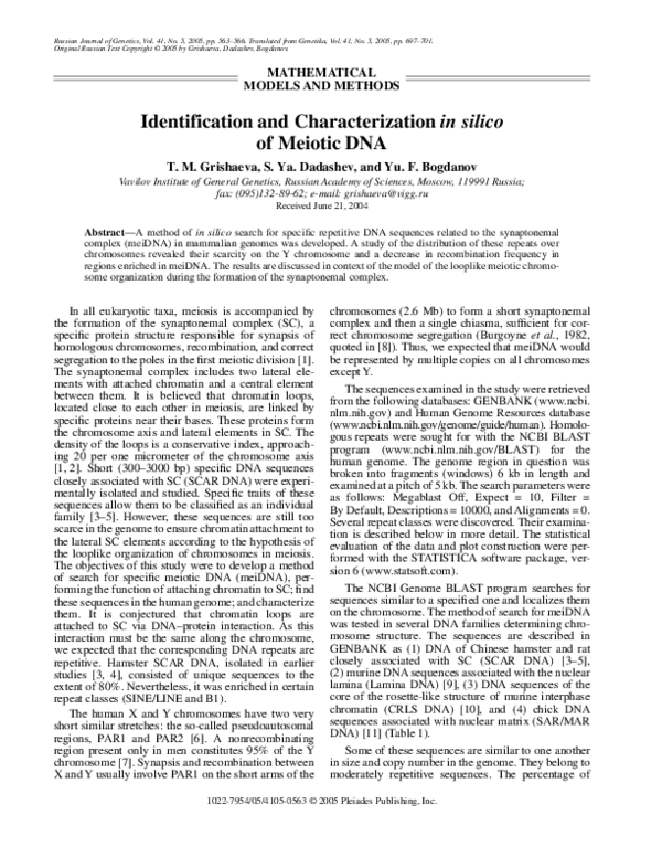 (PDF) [Developing and testing a method of in silico identification and ...