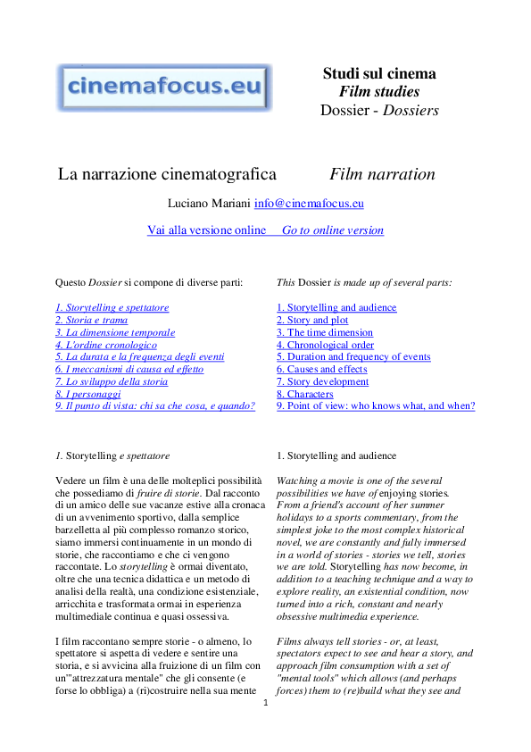 (PDF) Film narration: from story to image