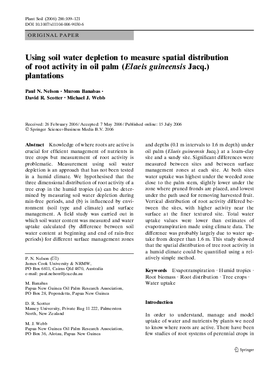 (PDF) Using Soil Water Depletion to Measure Spatial Distribution of ...