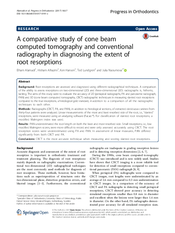 (PDF) A comparative study of cone beam computed tomography and ...
