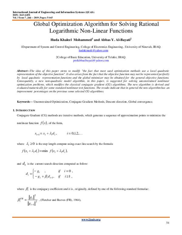 (PDF) Global Optimization Algorithm for Solving Rational Logarithmic ...