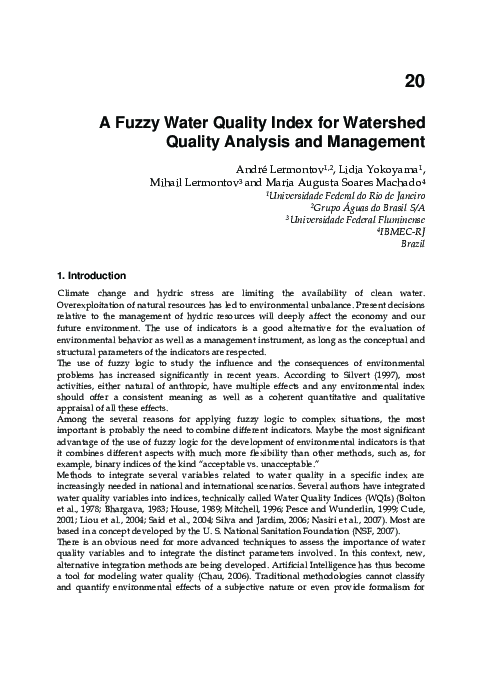 (PDF) A Fuzzy Water Quality Index for Watershed Quality Analysis and ...