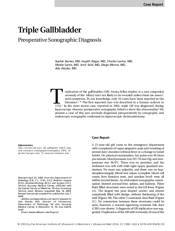 (PDF) Triple Gallbladder