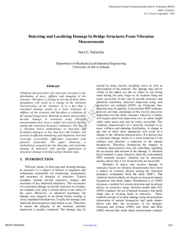 (PDF) IJERT-Detecting and Localising Damage In Bridge Structures From ...