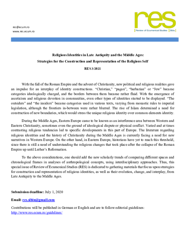 (PDF) Religious Identities in Late Antiquity and the Middle Ages ...