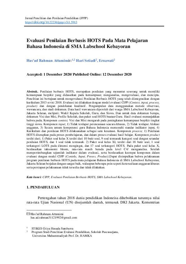 Higher Order Thinking Skills Hots Research Papers Academia Edu