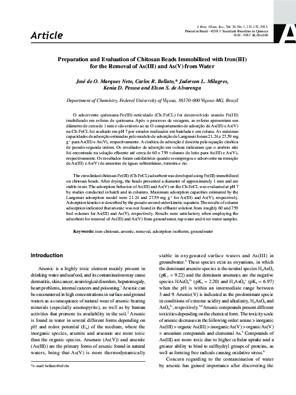 (PDF) Preparation and evaluation of chitosan beads immobilized with ...