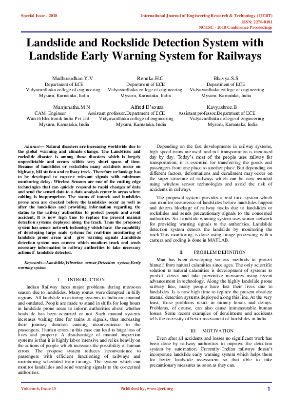 (PDF) IJERTLandslide and Rockslide Detection System with Landslide