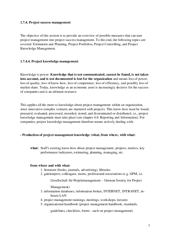 (PDF) Project Success Managemant