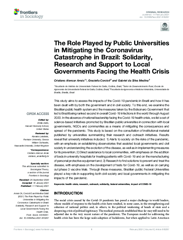 (PDF) The Role Played by Public Universities in Mitigating the ...