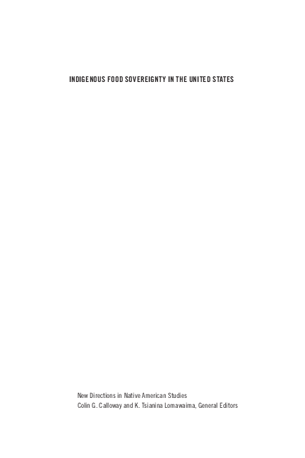 (PDF) INDIGENOUS FOOD SOVEREIGNTY IN THE UNITED STATES