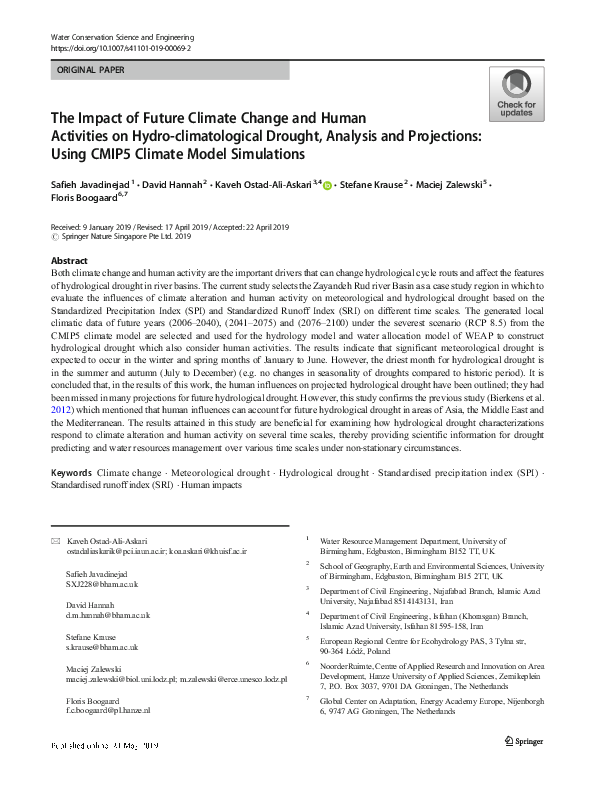(PDF) The Impact of Future Climate Change and Human Activities on Hydro ...