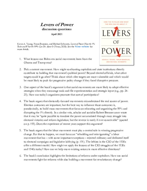 (PDF) Levers of Power discussion guide Kevin A Young Academia.edu