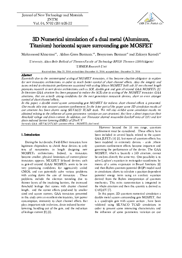 (PDF) 3D Numerical Simulation of a Dual Metal ( Aluminum , Titanium ...