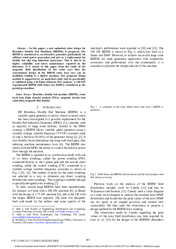 (PDF) A Light Weight Rotor Design for Brushless Doubly Fed Machines