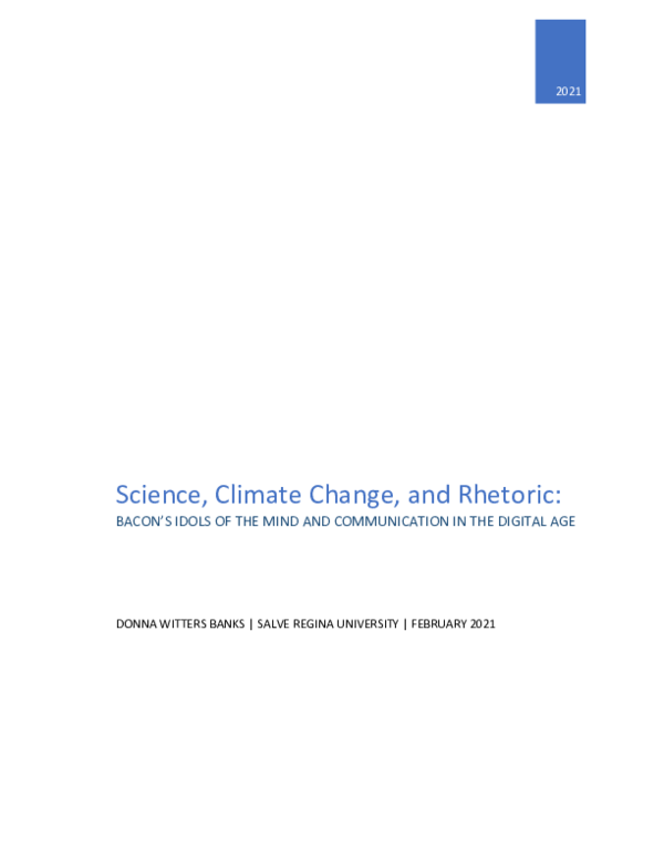 (PDF) SCIENCE, CLIMATE CHANGE, AND RHETORIC Bacon’s Idols of the Mind
