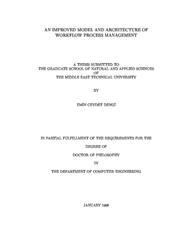 (PDF) An improved model and architecture of workflow process management