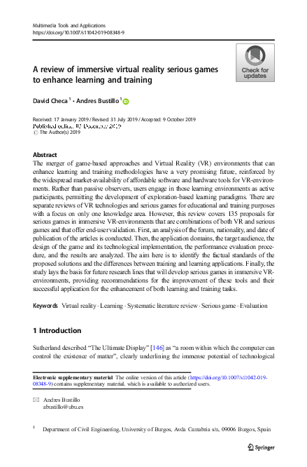 (PDF) A review of immersive virtual reality serious games to enhance ...