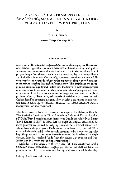 (PDF) A Conceptual Framework for Analyzing, Managing and Evaluating ...