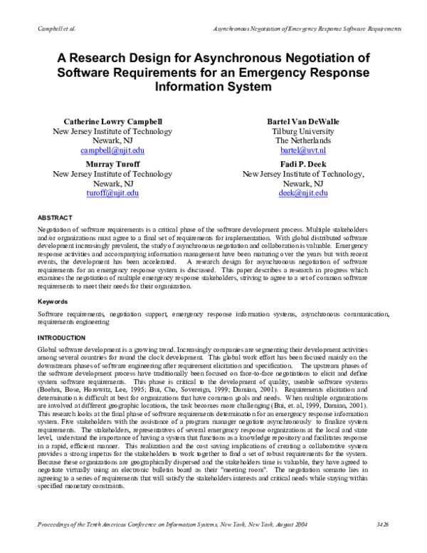 (PDF) A Research Design for Asynchronous Negotiation of Software ...