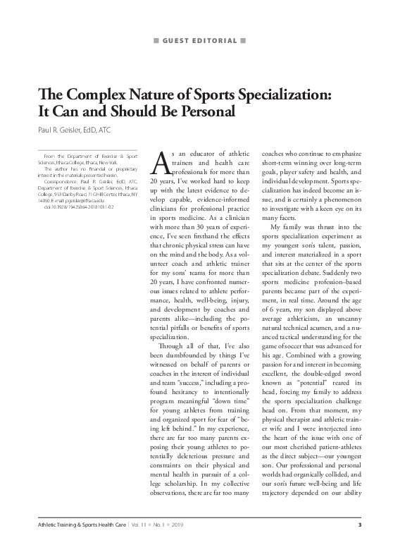 Early sport specialization benefits picture