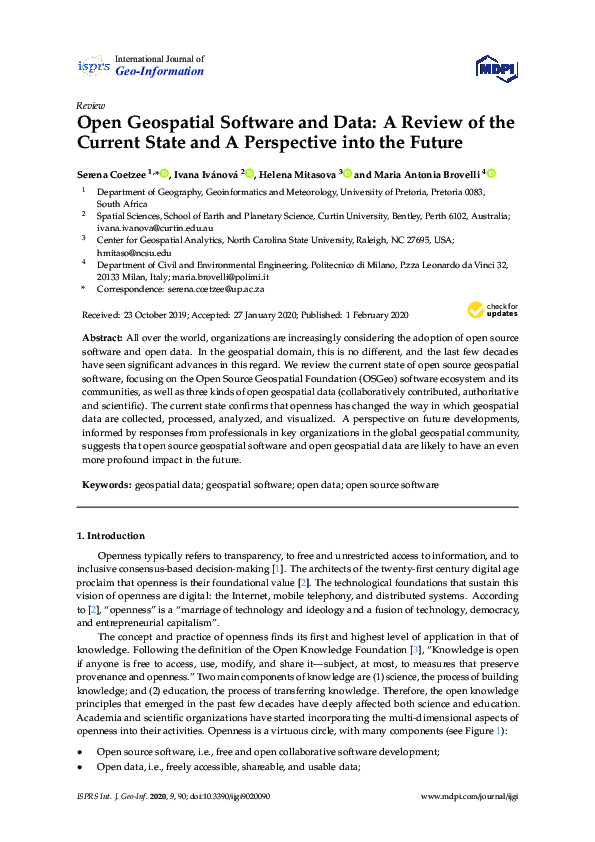 (PDF) Open Geospatial Software and Data: A Review of the Current State ...