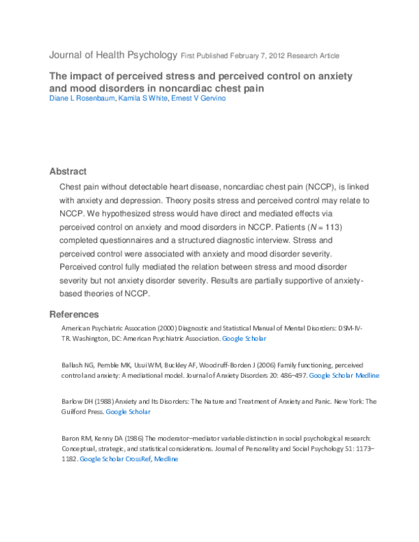 (PDF) The impact of perceived stress and perceived control on anxiety ...