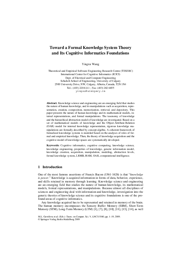  pdf a formal knowledge representation system for the cognitive